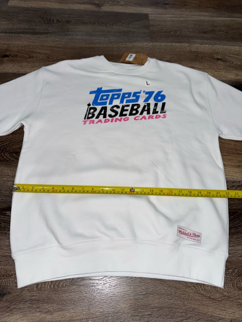 NWT⚾️Topps Heritage White Baseball 76 Trading Cards Crewneck Size L - Picture 12 of 14